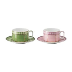 Set 2 Tea Cups & Saucers